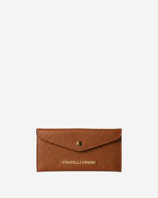 Carmina (cognac) - Italian calf leather women’s wallet - Glamourous Grace