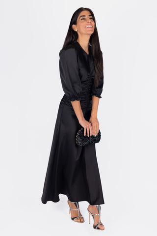 Audrey Dress Short Sleeve (Black Solid)