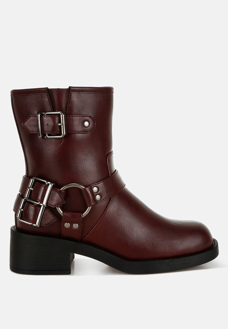 Caribou Harness Detail Biker Boots - Glamourous Grace