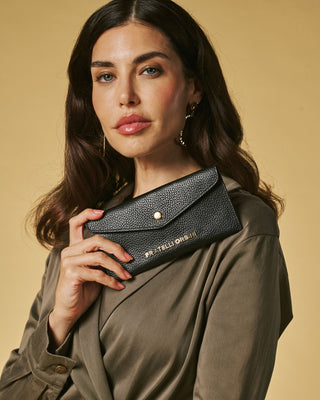 Carmina (black) - Italian calf leather women’s wallet - Glamourous Grace