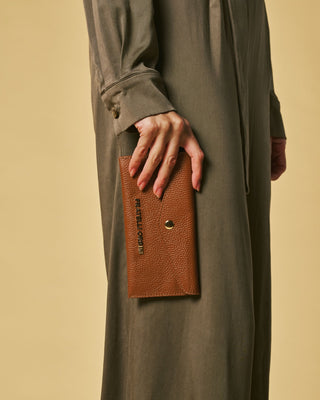 Carmina (cognac) - Italian calf leather women’s wallet - Glamourous Grace