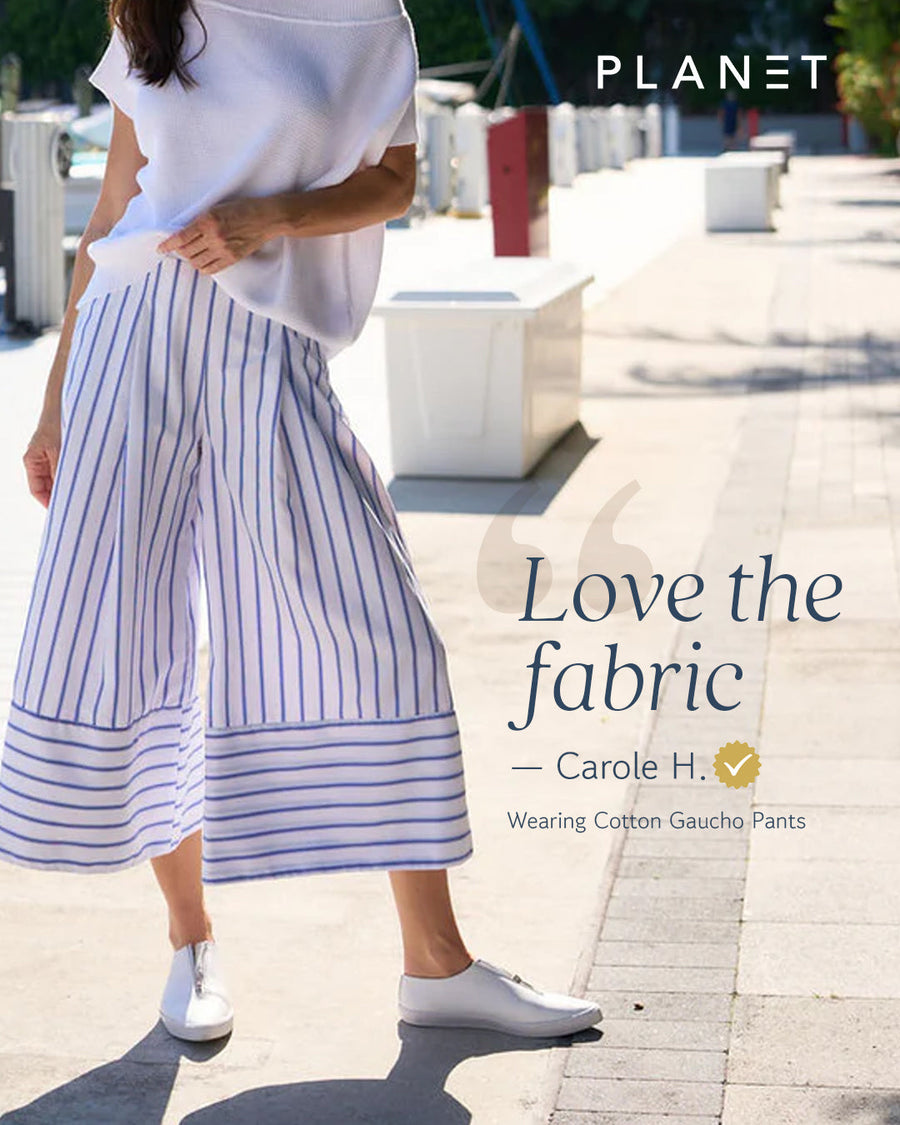 Cotton Gaucho Pants - Nautical Stripe - Glamourous Grace