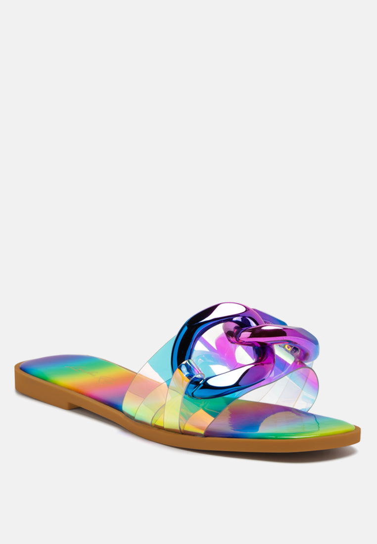 Caroons Clear Slide Flats - Glamourous Grace