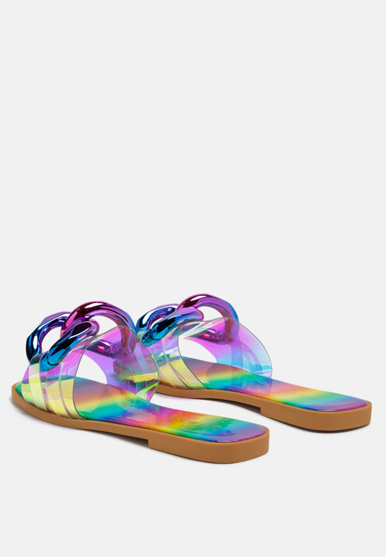 Caroons Clear Slide Flats - Glamourous Grace