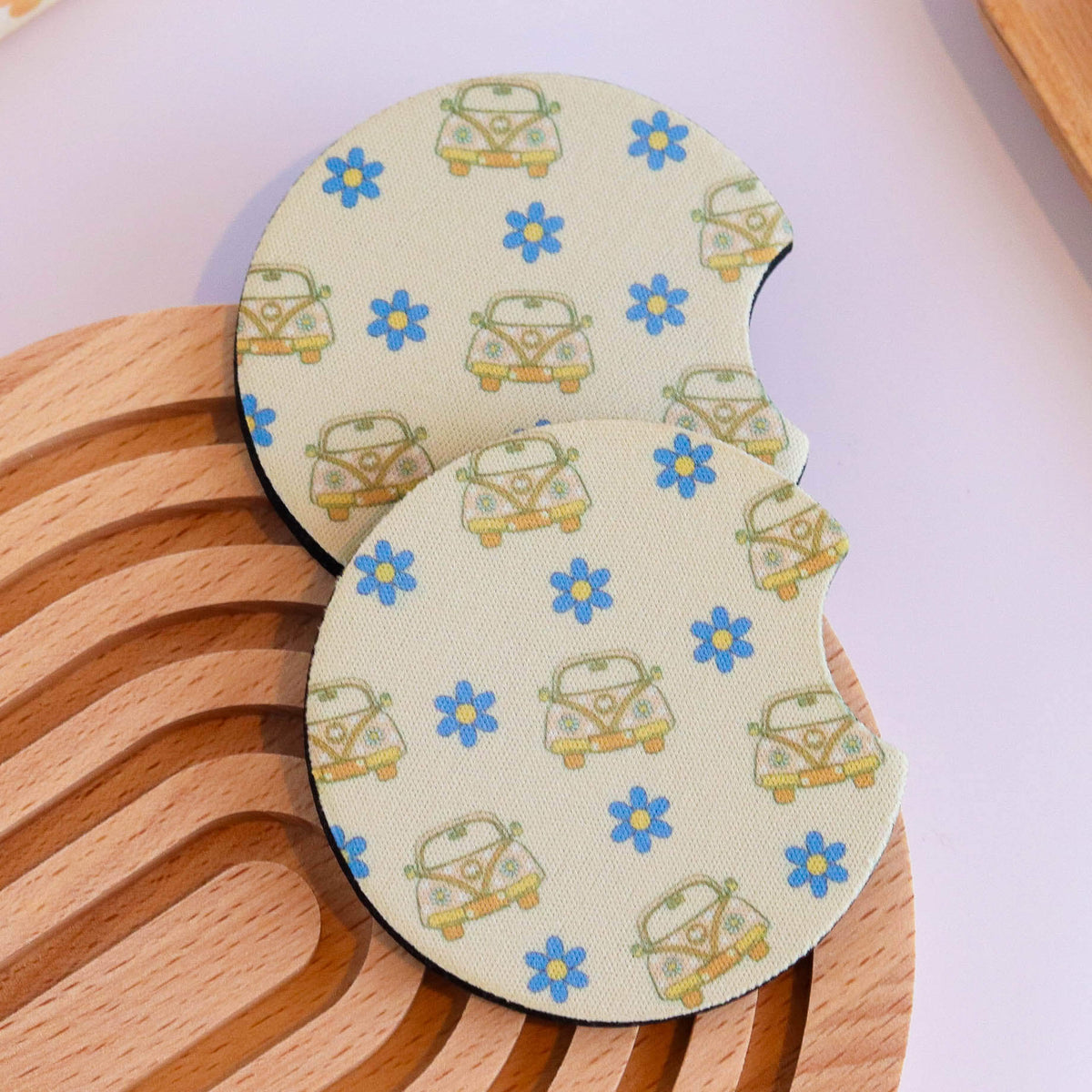 Cars and Daisies Car Coaster (Set of 2) - Glamourous Grace