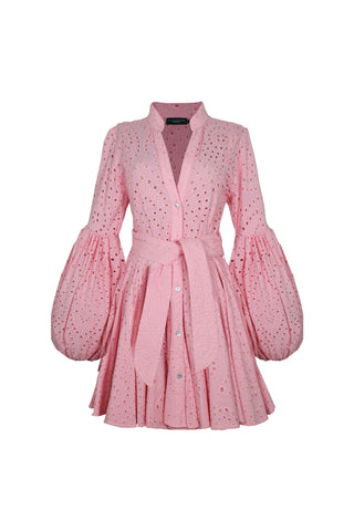 CARTA Y LETRA DRESS EYELET IN PINK EYELET - Glamourous Grace