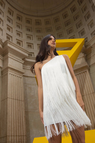 CASCADA DRESS MINI IN WHITE - Glamourous Grace