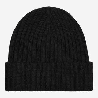 Milano (black) - Italian 100% cashmere ribbed beanie (unisex) - Glamourous Grace
