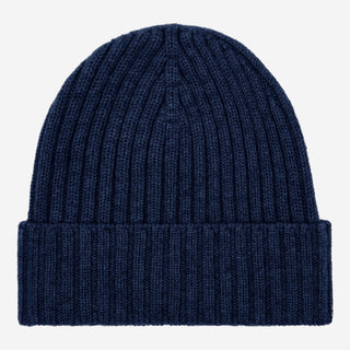 Milano (navy blue) - Italian 100% cashmere ribbed beanie (unisex) - Glamourous Grace