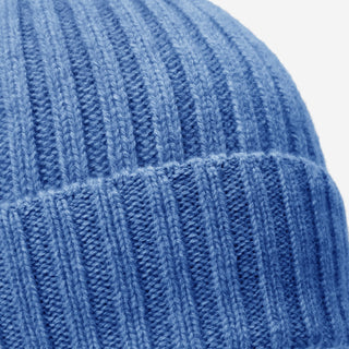 Milano (light blue) - Italian 100% cashmere ribbed beanie (unisex) - Glamourous Grace