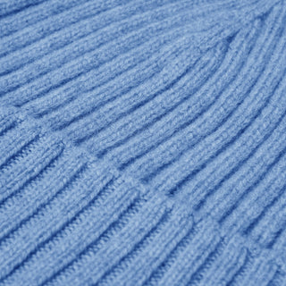 Milano (light blue) - Italian 100% cashmere ribbed beanie (unisex) - Glamourous Grace