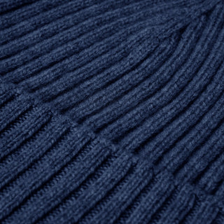Milano (navy blue) - Italian 100% cashmere ribbed beanie (unisex) - Glamourous Grace