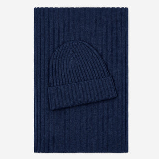 Milano (navy blue) - Italian 100% cashmere ribbed beanie (unisex) - Glamourous Grace