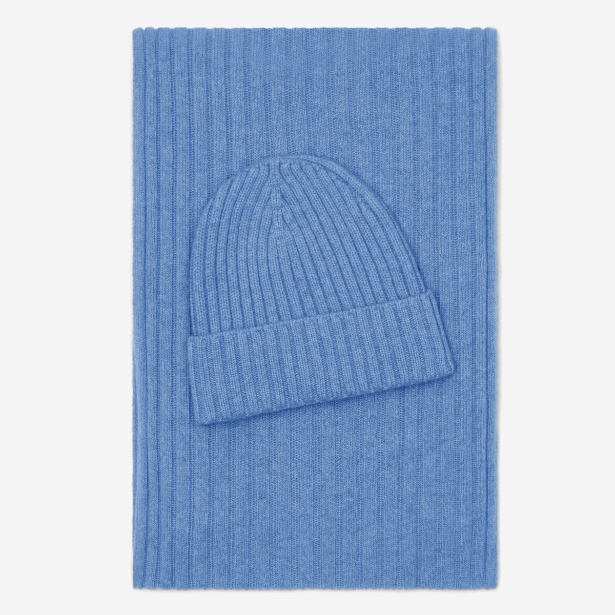 Milano (light blue) - Italian 100% cashmere ribbed beanie (unisex) - Glamourous Grace