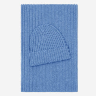 Milano (light blue) - Italian 100% cashmere ribbed beanie (unisex) - Glamourous Grace