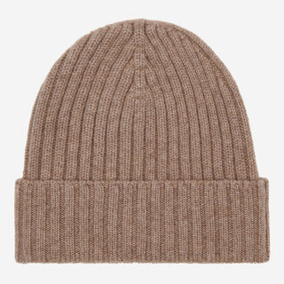 Milano (brown) - Italian 100% cashmere ribbed beanie (unisex) - Glamourous Grace