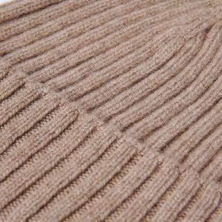Milano (brown) - Italian 100% cashmere ribbed beanie (unisex) - Glamourous Grace