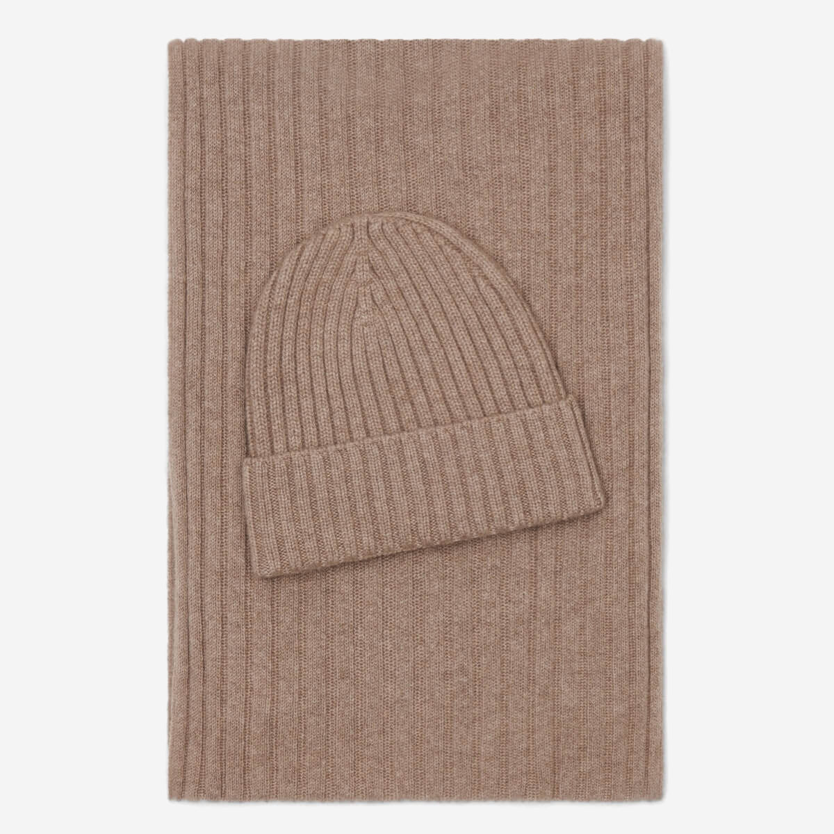 Milano (brown) - Italian 100% cashmere ribbed beanie (unisex) - Glamourous Grace