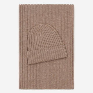 Milano (brown) - Italian 100% cashmere ribbed beanie (unisex) - Glamourous Grace