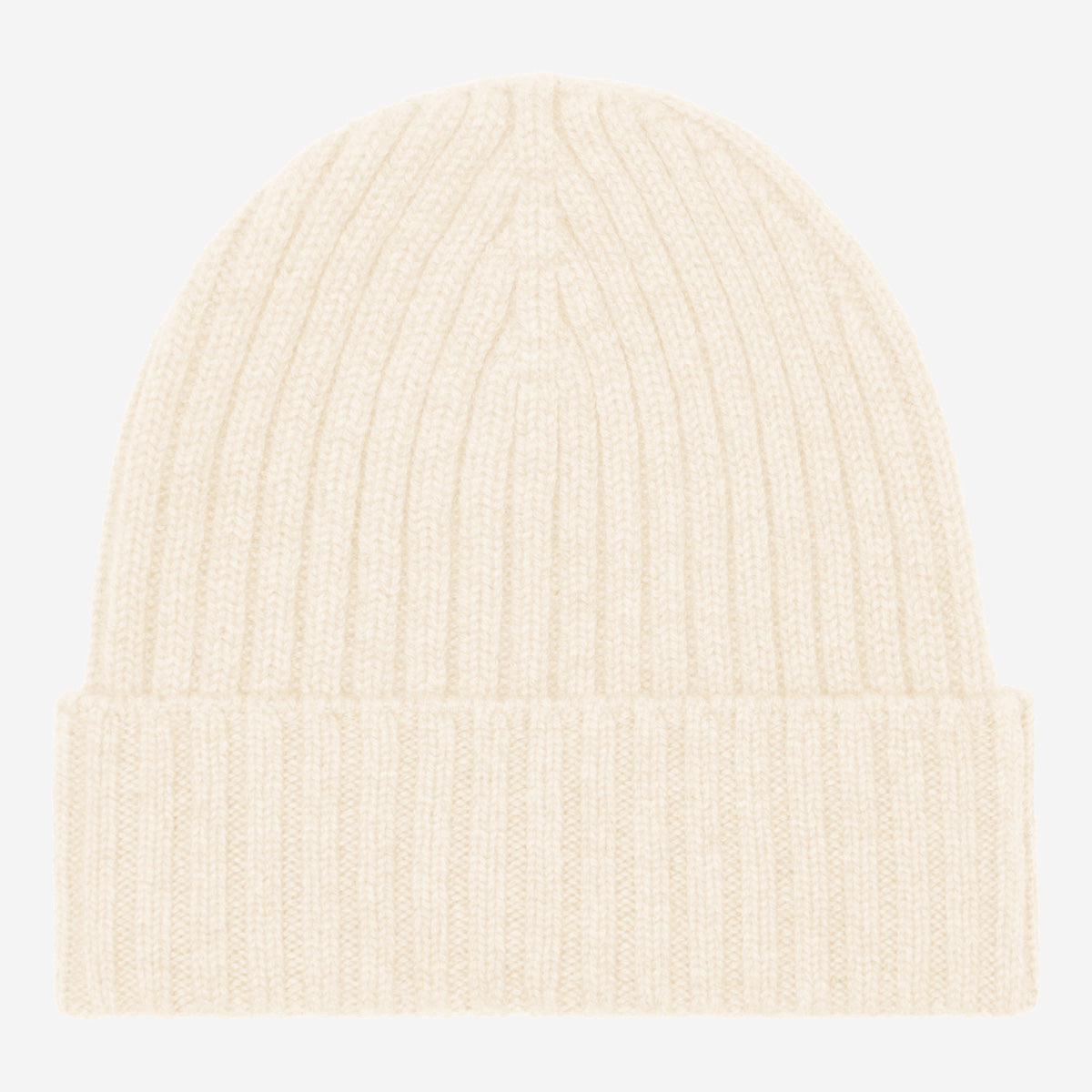 Milano (cream) - Italian 100% cashmere ribbed beanie (unisex) - Glamourous Grace