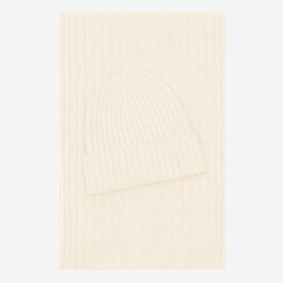 Milano (cream) - Italian 100% cashmere ribbed beanie (unisex) - Glamourous Grace