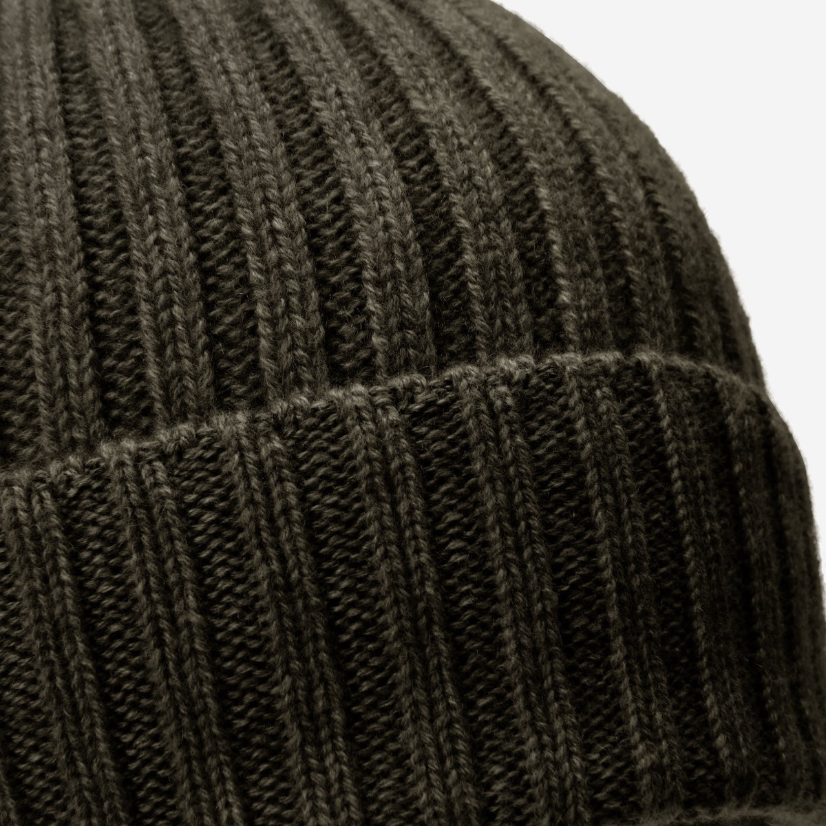 Milano (dark green) - Italian 100% cashmere ribbed beanie (unisex) - Glamourous Grace