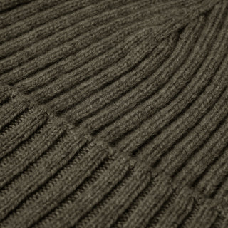 Milano (dark green) - Italian 100% cashmere ribbed beanie (unisex) - Glamourous Grace