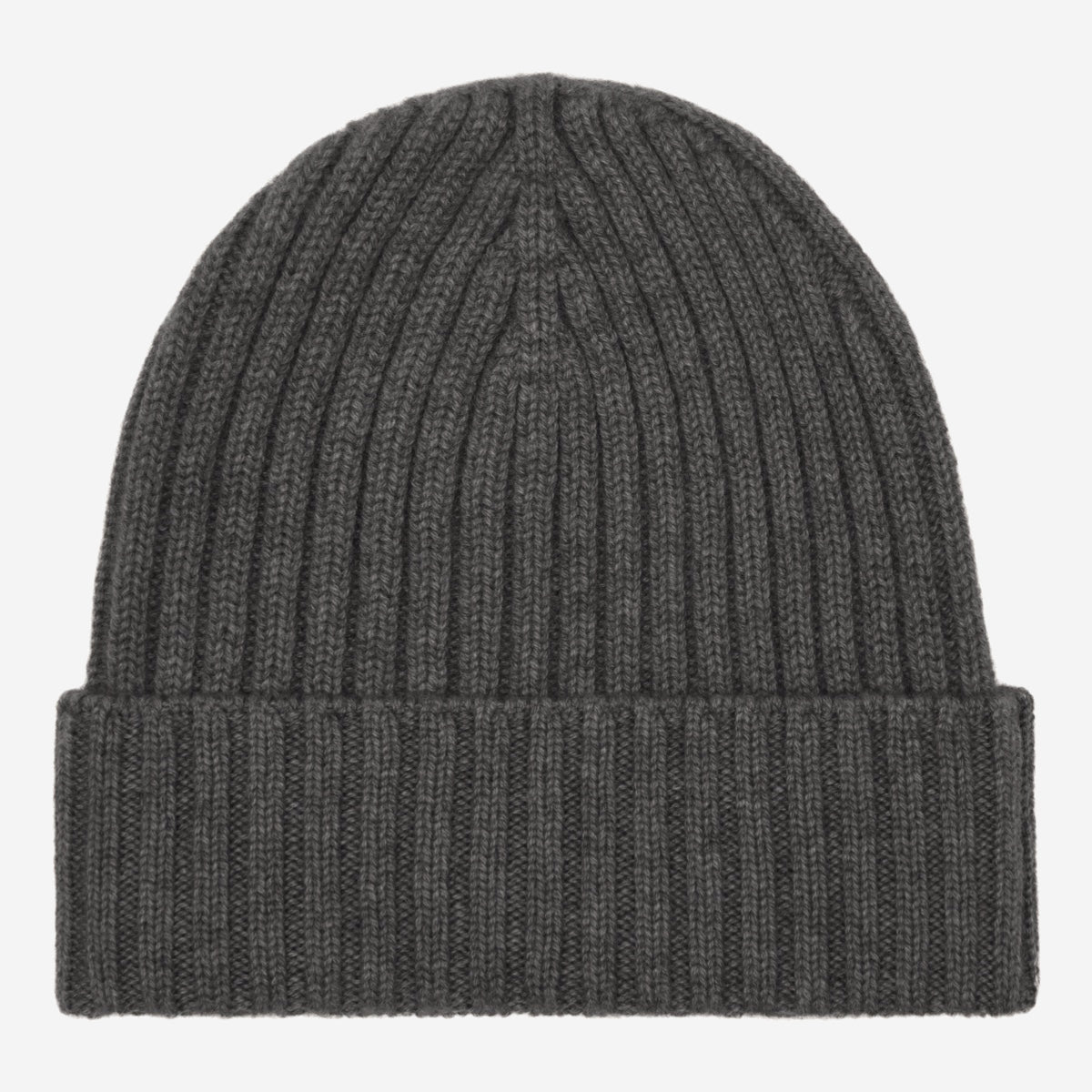 Milano (dark grey) - Italian 100% cashmere ribbed beanie (unisex) - Glamourous Grace