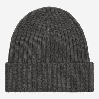 Milano (dark grey) - Italian 100% cashmere ribbed beanie (unisex) - Glamourous Grace