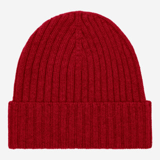 Milano (red) - Italian 100% cashmere ribbed beanie (unisex) - Glamourous Grace