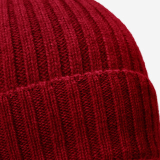 Milano (red) - Italian 100% cashmere ribbed beanie (unisex) - Glamourous Grace