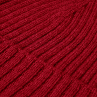 Milano (red) - Italian 100% cashmere ribbed beanie (unisex) - Glamourous Grace