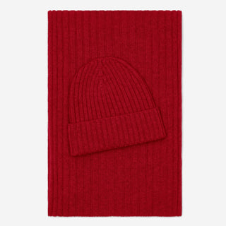 Milano (red) - Italian 100% cashmere ribbed beanie (unisex) - Glamourous Grace