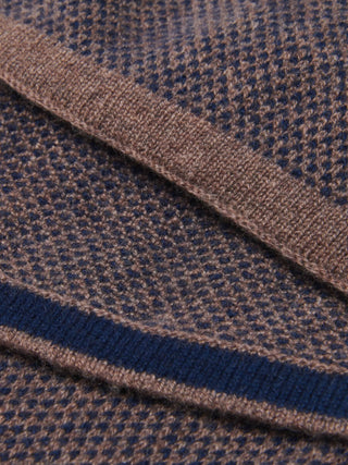 Riccardo (brown & blue) - Italian cashmere scarf with pattern - Glamourous Grace