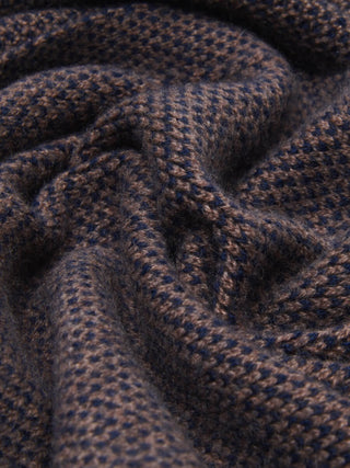 Riccardo (brown & blue) - Italian cashmere scarf with pattern - Glamourous Grace