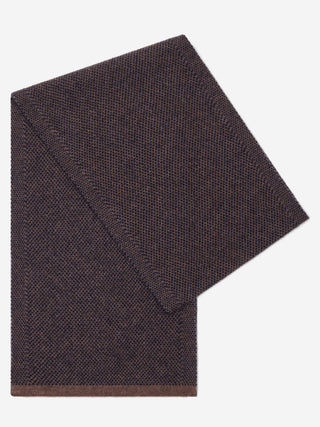 Riccardo (brown & blue) - Italian cashmere scarf with pattern - Glamourous Grace