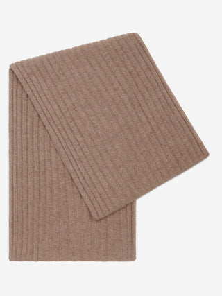 Napoli (brown) - Italian 100% cashmere ribbed scarf (unisex) - Glamourous Grace