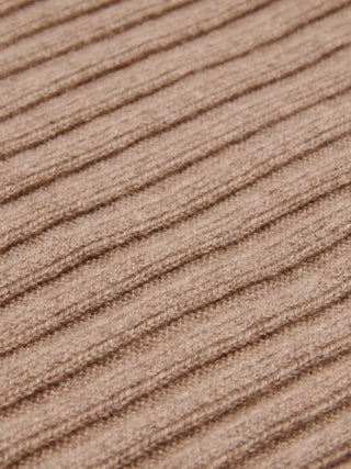 Napoli (brown) - Italian 100% cashmere ribbed scarf (unisex) - Glamourous Grace