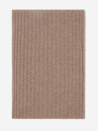 Napoli (brown) - Italian 100% cashmere ribbed scarf (unisex) - Glamourous Grace