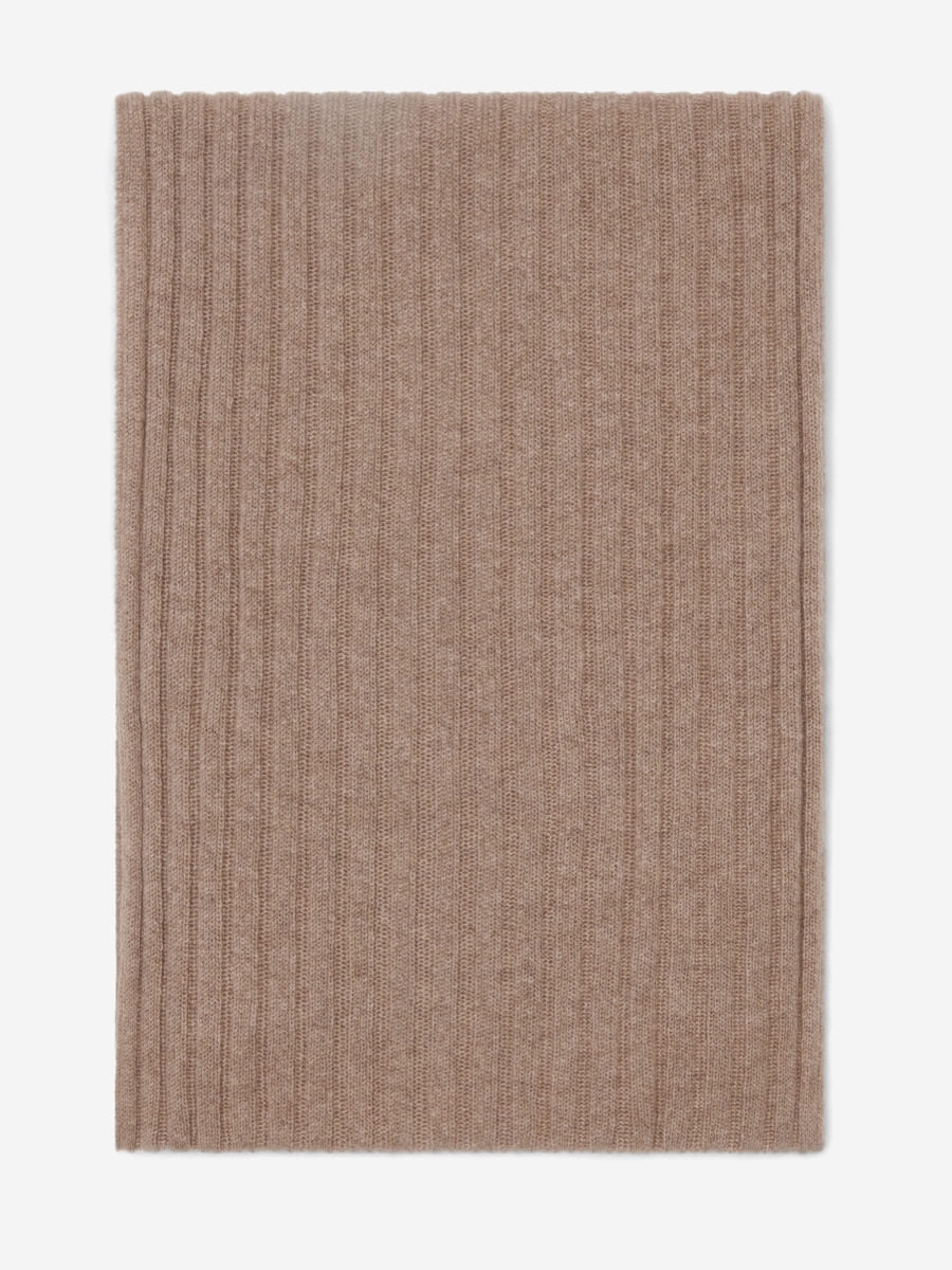 Napoli (brown) - Italian 100% cashmere ribbed scarf (unisex) - Glamourous Grace