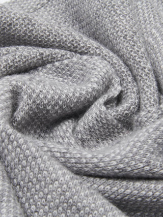 Riccardo (grey & white) - Italian 100% cashmere scarf with pattern - Glamourous Grace