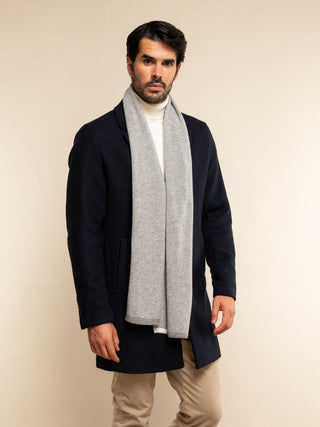 Riccardo (grey & white) - Italian 100% cashmere scarf with pattern - Glamourous Grace