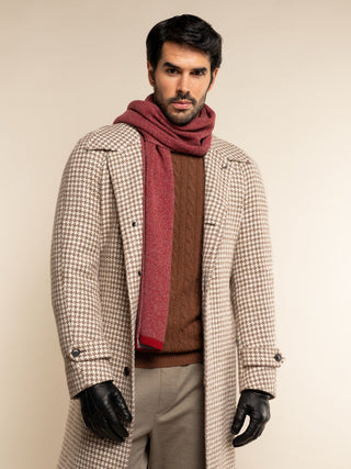 Riccardo (red & grey) - Italian 100% cashmere scarf with pattern - Glamourous Grace
