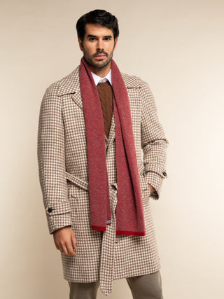 Riccardo (red & grey) - Italian 100% cashmere scarf with pattern - Glamourous Grace