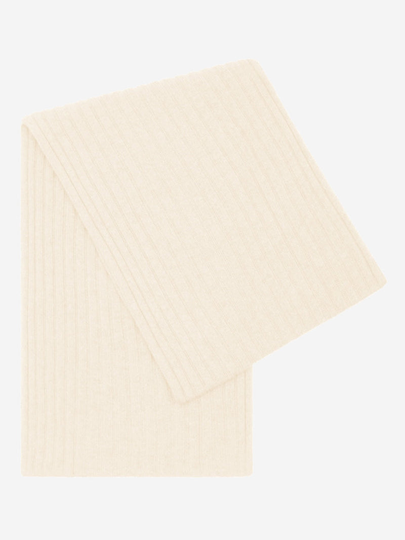 Napoli (cream) - Italian 100% cashmere ribbed scarf (unisex) - Glamourous Grace