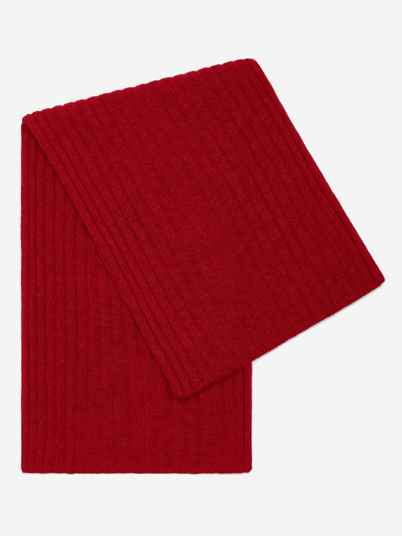 Napoli (red) - Italian 100% cashmere ribbed scarf (unisex) - Glamourous Grace