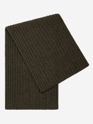 Napoli (dark green) - Italian 100% cashmere ribbed scarf (unisex) - Glamourous Grace