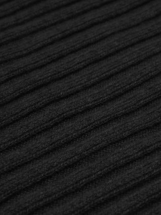 Napoli (black) - Italian 100% cashmere ribbed scarf (unisex) - Glamourous Grace