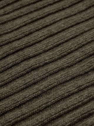 Napoli (dark green) - Italian 100% cashmere ribbed scarf (unisex) - Glamourous Grace