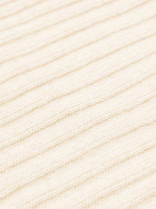 Napoli (cream) - Italian 100% cashmere ribbed scarf (unisex) - Glamourous Grace